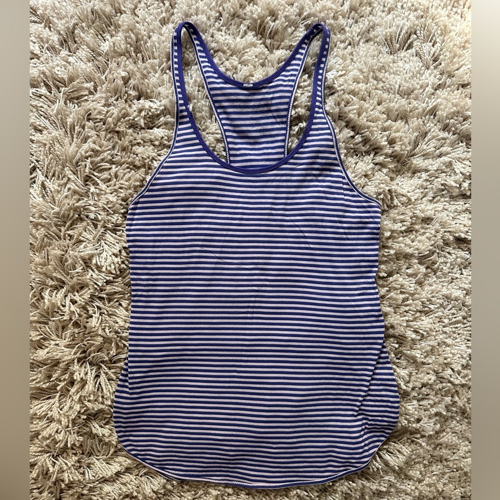 Lululemon What The Sport Singlet Tank Purple Stripe Athletic Activewear